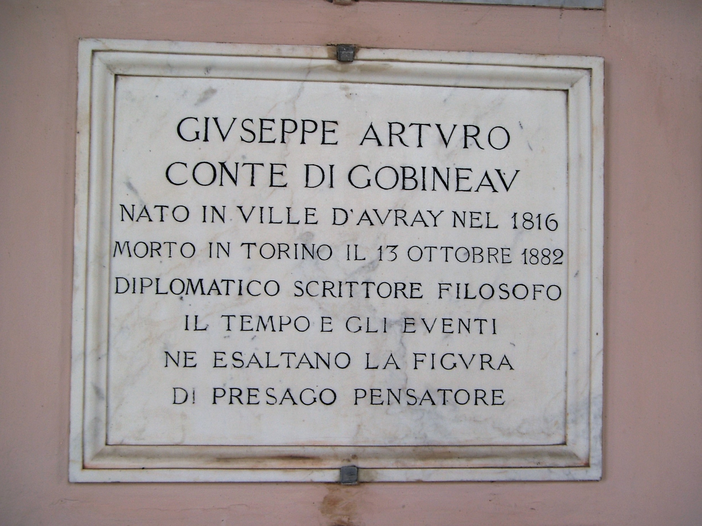 Il conte di Gobineau a Torino